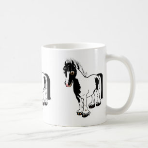 Cute tecknad girl ridor horse pony tecknad gips kaffemugg