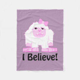 Cute Tecknad Girl Yeti Fleecefilt