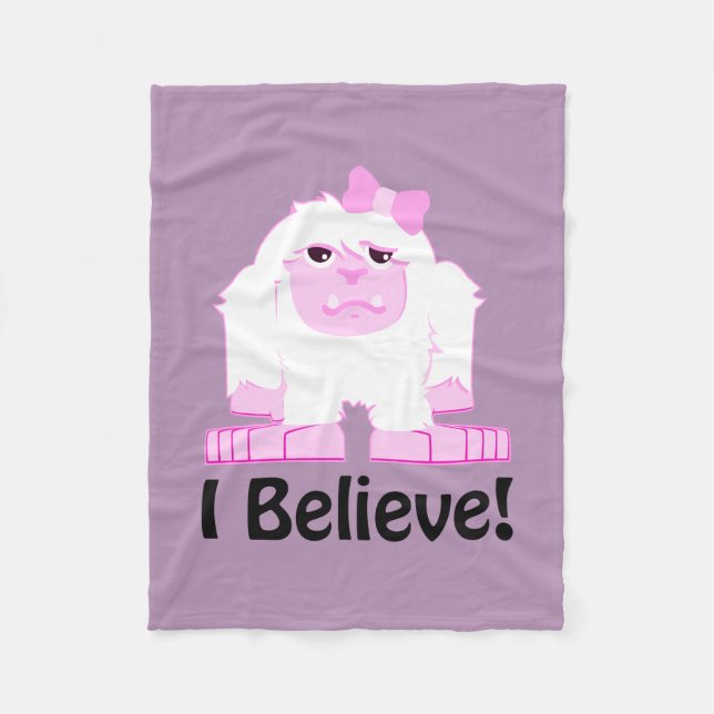 Cute Tecknad Girl Yeti Fleecefilt (Framsidan)