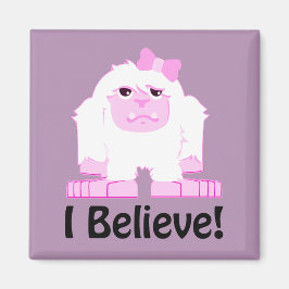 Cute Tecknad Girl Yeti Magnet