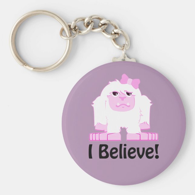 Cute Tecknad Girl Yeti Nyckelring (Framsidan)