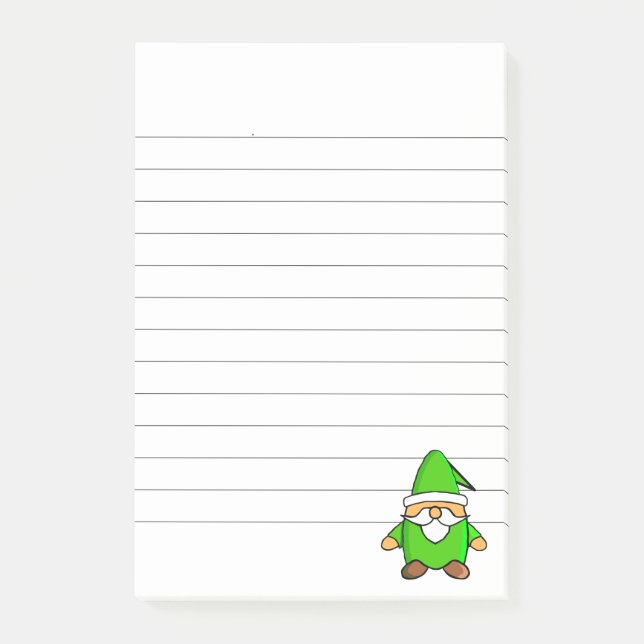 Cute Tecknad Gnome Lining Post-it Block (Framsida)