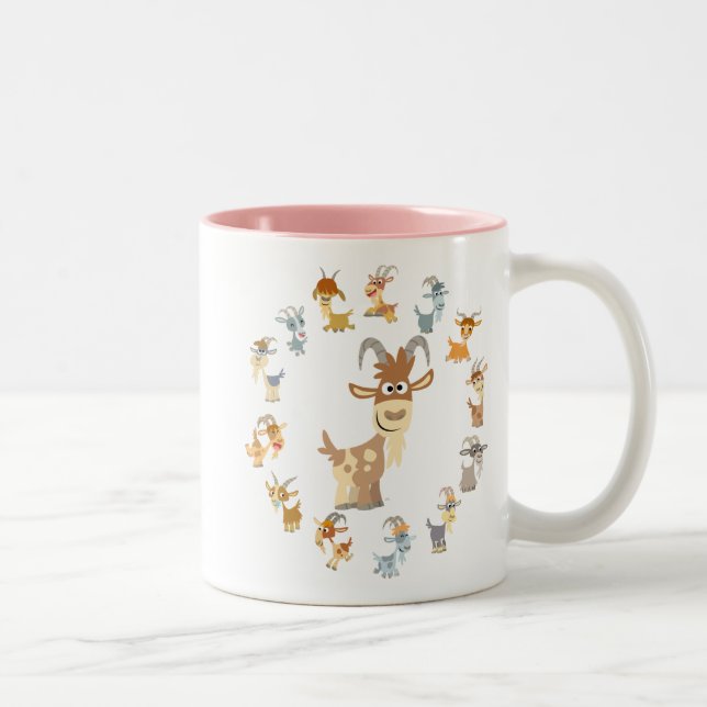 Cute Tecknad Goat Mandala Mugg (Höger)