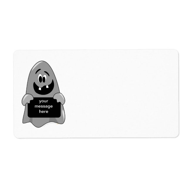 Cute Tecknad Goofy Ghost Halloween Anpassade Fraktsedel (Framsidan)
