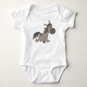 Cute Tecknad Grått Pony Baby Clothing T-shirt