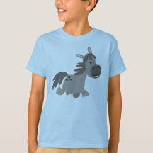 Cute Tecknad Grått Pony Children T-Shirt