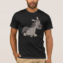 Cute Tecknad Grått Pony T-Shirt
