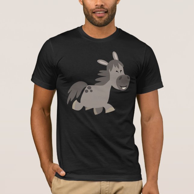 Cute Tecknad Grått Pony T-Shirt (Framsida)