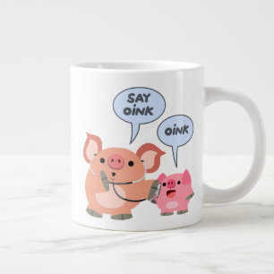 Cute Tecknad Gris Doktor och patient Jumbo Mugg