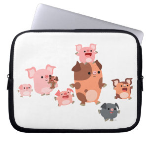 Cute Tecknad Gris-familjen Laptop sleeve