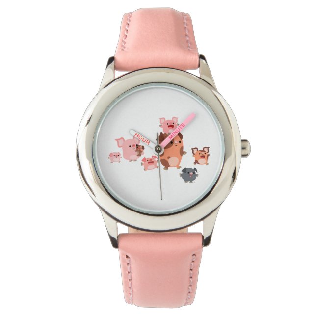 Cute Tecknad Gris Family Watch Armbandsur (Framsida)