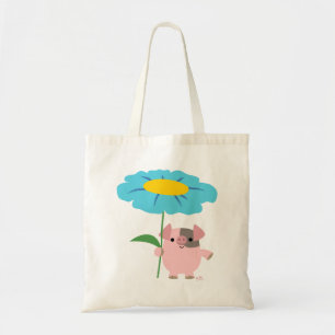 Cute Tecknad Gris med gift (blått)-påse Tygkasse