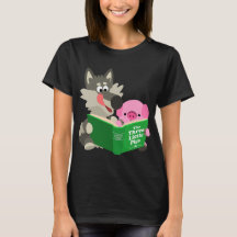 Cute Tecknad Gris och Varg för kvinnor i T-Shirt