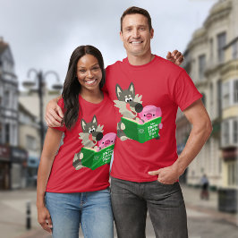 Cute Tecknad Gris och Varg som läser tillsammans T Shirt