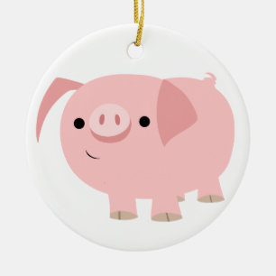 Cute Tecknad Gris Ornament