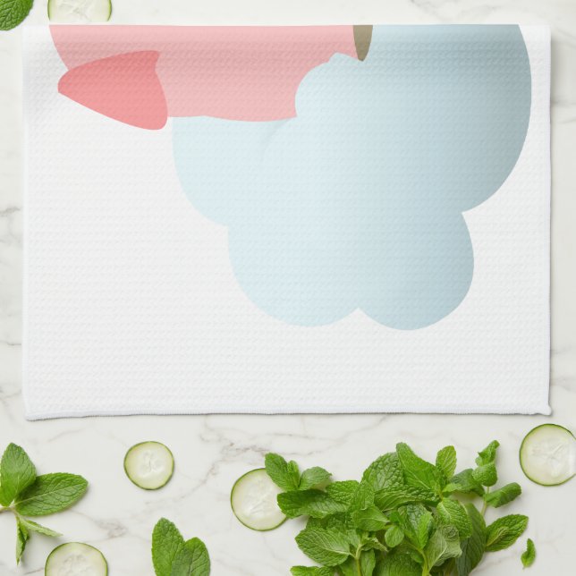 Cute Tecknad Gris Reader på Cloud Kitchen Towel Kökshandduk (Vikta)