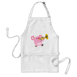 Cute Tecknad Gris spelar Trumpet Apron Förkläde
