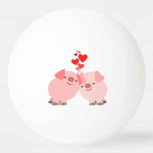 Cute Tecknad Grisar i Kärlek Ping Pong Boll