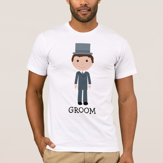 Cute Tecknad Groom T-shirt (Framsida)