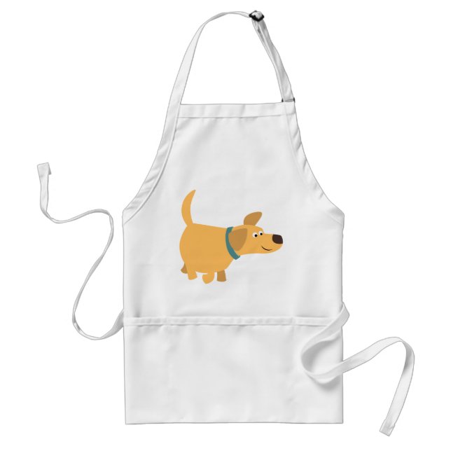 Cute Tecknad Gult Labrador Apron Förkläde (Framsidan)