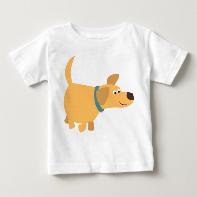 Cute Tecknad Gult Labrador Baby T-Shirt (Framsida)