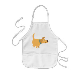 Cute Tecknad Gult Labrador Children Apron Barnförkläde