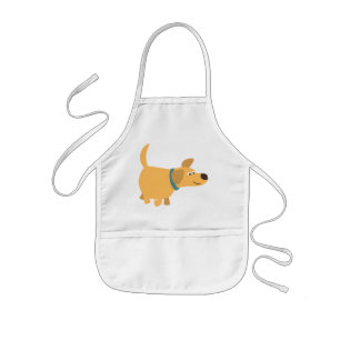 Cute Tecknad Gult Labrador Children Apron Barnförkläde