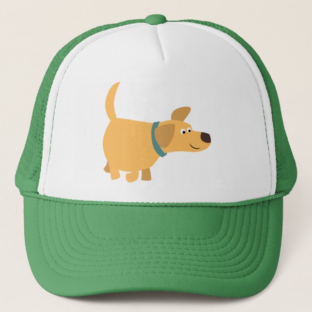 Cute Tecknad Gult Labrador Hat Truckerkeps (Framsida)