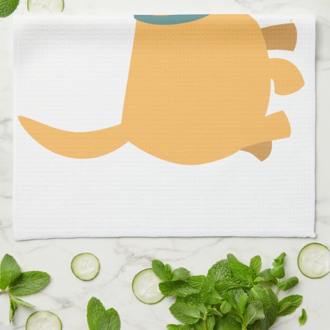Cute Tecknad Gult Labrador Kitchen Towel Kökshandduk (Vikta)