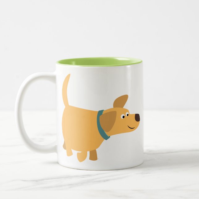 Cute Tecknad Gult Labrador Mugg (Vänster)
