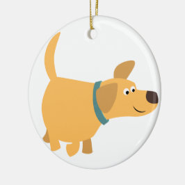 Cute Tecknad Gult Labrador Ornament
