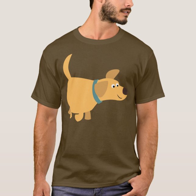 Cute Tecknad Gult Labrador T-Shirt (Framsida)