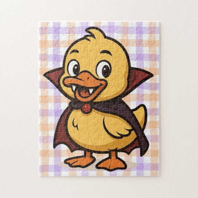 Cute tecknad Halloween anka vampyr Pussel (Vertikal)