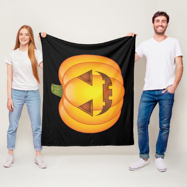 Cute Tecknad Halloween Jack O'Lantern Pumpkin Fleecefilt (På plats)