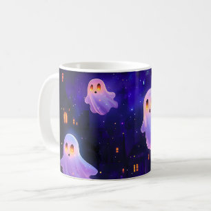 Cute Tecknad Halloween Midnight Flies Spöken Kaffemugg