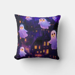 Cute Tecknad Halloween Midnight Flies Spöken Kudde