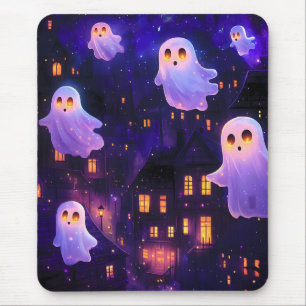 Cute Tecknad Halloween Midnight Flies Spöken Musmatta