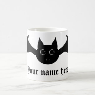 Cute tecknad Halloween vampyr fladdermus med stort Kaffemugg