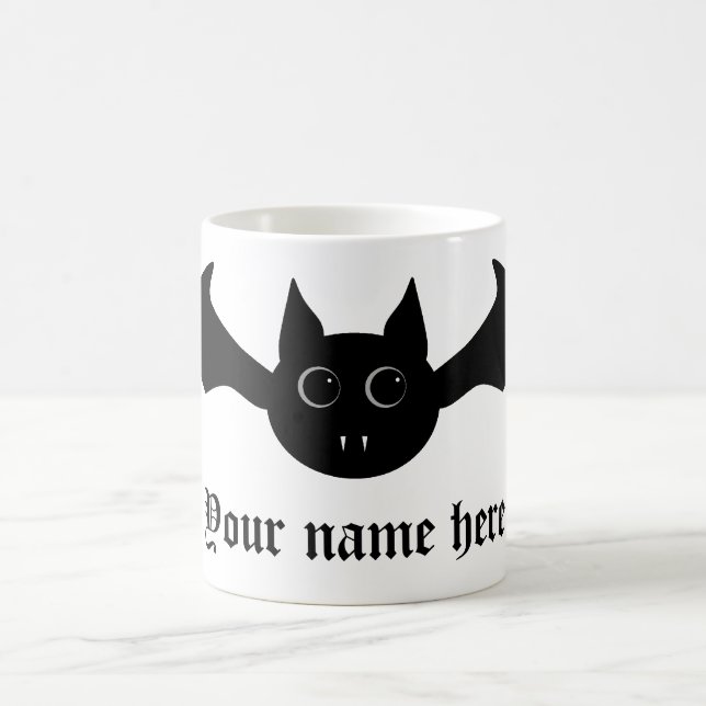 Cute tecknad Halloween vampyr fladdermus med stort Kaffemugg (Center)