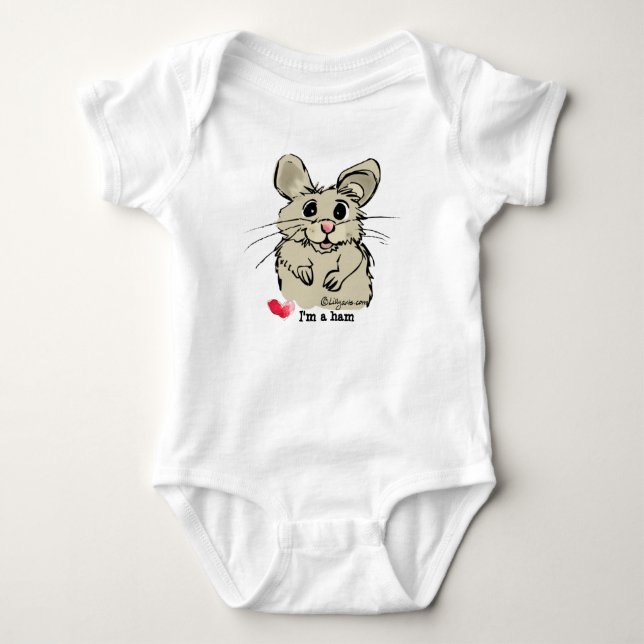Cute Tecknad Hamster Baby Creeper T-shirt (Framsida)