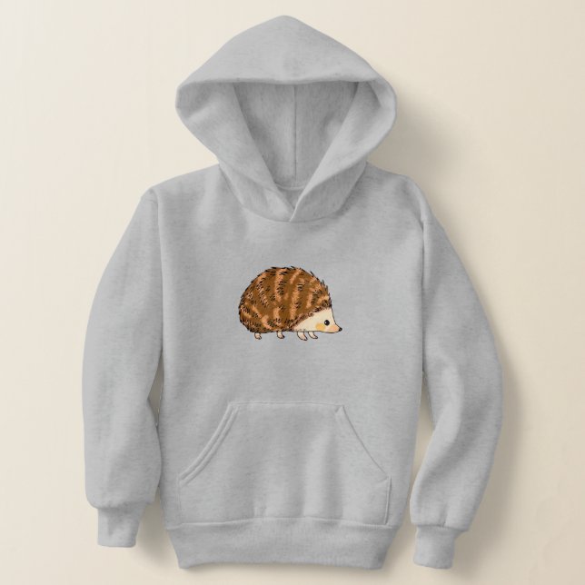 Cute Tecknad Hedgehog Illustration T Shirt (Laydown)