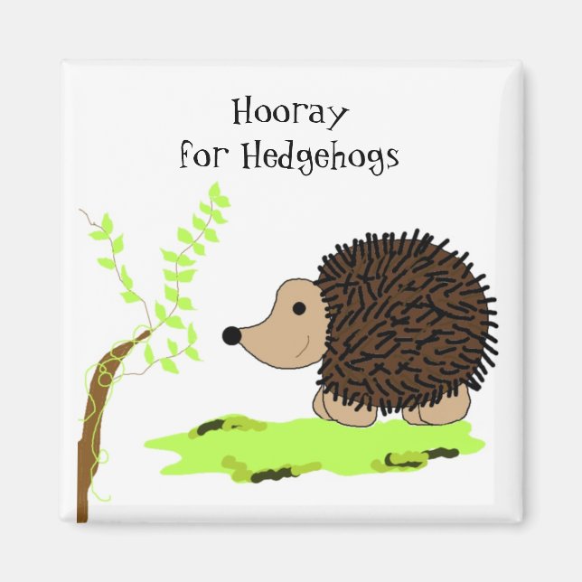 Cute Tecknad Hedgehog Magnet (Framsidan)