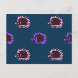 Cute Tecknad Hedgehogs Vykort