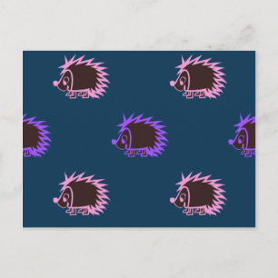 Cute Tecknad Hedgehogs Vykort