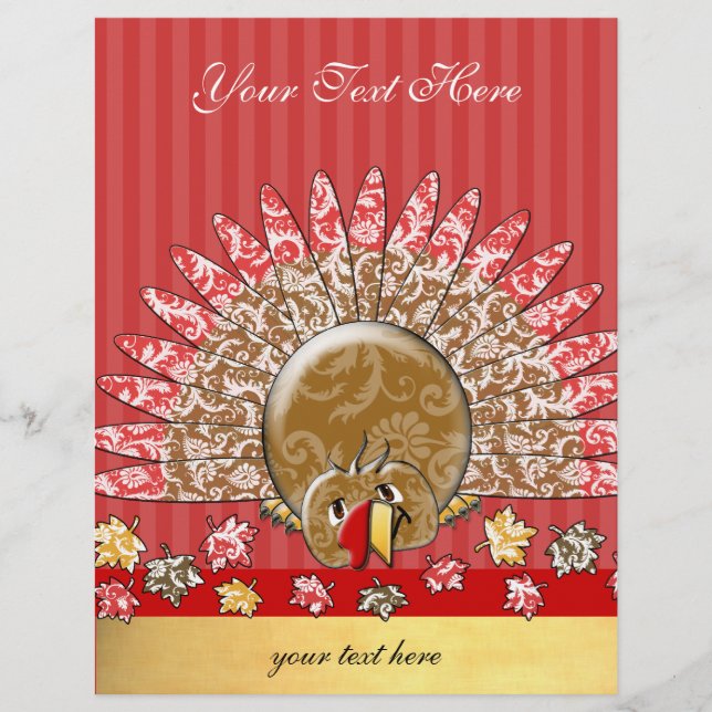 Cute Tecknad Helgdag Turkiet Reklamblad (Framsidan)