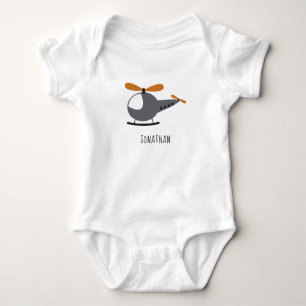 Cute Tecknad Helicopter & Kid Boy Namn Aviation T Shirt