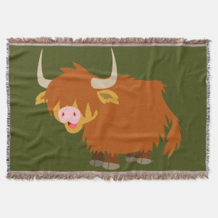 Cute Tecknad Highland Cow Mysfilt