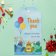 Cute Tecknad Hippo Birthday Gift Märkre