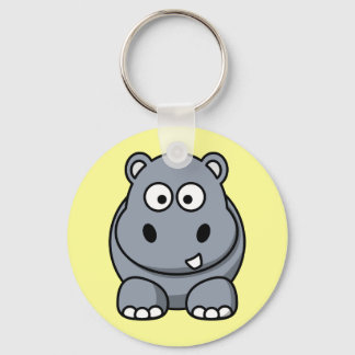 Cute Tecknad Hippo Nyckelring