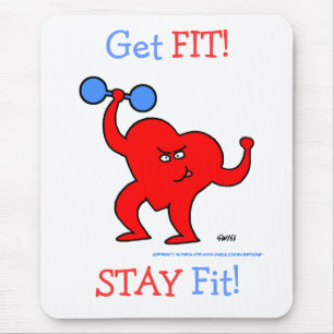 Cute Tecknad Hjärtbeläggning Viktning Cardio Fitne Musmatta